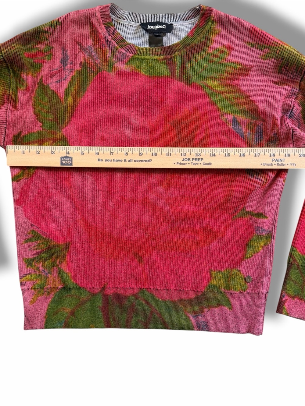 Desigual Knit Flower Ribbed Sweater Size Large - Picture 8 of 9